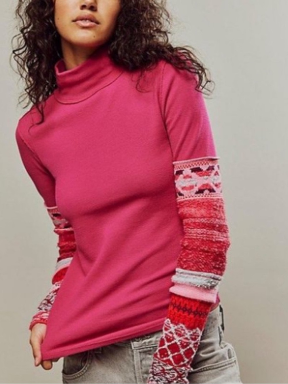 Free People We The Free All Too Well Cuff Thermal Mock Neck Long Sleeve Top - Picture 13 of 13